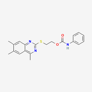 2-[(4,6,7-Trimethylquinazolin-2-yl)sulfanyl]ethyl phenylcarbamate