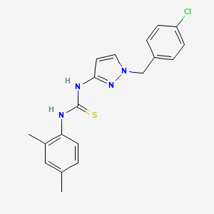 molecular formula C19H19ClN4S B4798270 N-[1-(4-chlorobenzyl)-1H-pyrazol-3-yl]-N'-(2,4-dimethylphenyl)thiourea 