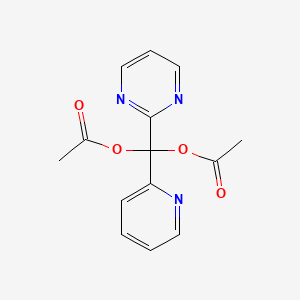 molecular formula C14H13N3O4 B4798295 (ACETYLOXY)(PYRIDIN-2-YL)(PYRIMIDIN-2-YL)METHYL ACETATE 