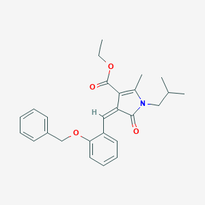 molecular formula C26H29NO4 B479830 ethyl (4Z)-2-methyl-1-(2-methylpropyl)-5-oxo-4-[(2-phenylmethoxyphenyl)methylidene]pyrrole-3-carboxylate CAS No. 354791-53-0
