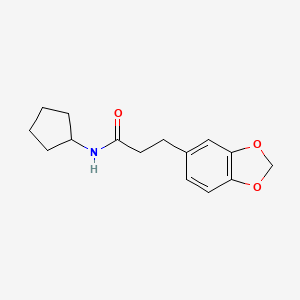 molecular formula C15H19NO3 B4798393 3-(2H-1,3-benzodioxol-5-yl)-N-cyclopentylpropanamide 