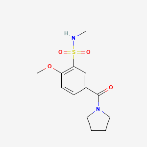 N-ethyl-2-methoxy-5-(pyrrolidin-1-ylcarbonyl)benzenesulfonamide