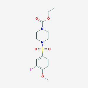 molecular formula C14H19IN2O5S B4798424 ethyl 4-[(3-iodo-4-methoxyphenyl)sulfonyl]-1-piperazinecarboxylate 