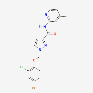 1-[(4-BROMO-2-CHLOROPHENOXY)METHYL]-N-(4-METHYL-2-PYRIDYL)-1H-PYRAZOLE-3-CARBOXAMIDE