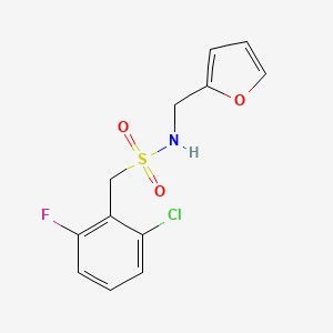 molecular formula C12H11ClFNO3S B4798432 1-(2-CHLORO-6-FLUOROPHENYL)-N-[(FURAN-2-YL)METHYL]METHANESULFONAMIDE 