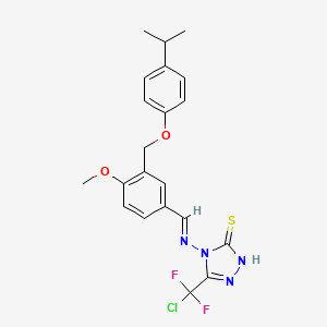 5-[CHLORO(DIFLUORO)METHYL]-4-[((E)-1-{3-[(4-ISOPROPYLPHENOXY)METHYL]-4-METHOXYPHENYL}METHYLIDENE)AMINO]-4H-1,2,4-TRIAZOL-3-YLHYDROSULFIDE