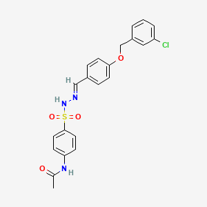 N-{4-[(2-{4-[(3-chlorobenzyl)oxy]benzylidene}hydrazino)sulfonyl]phenyl}acetamide