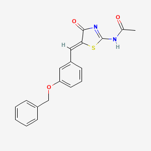 molecular formula C19H16N2O3S B4798485 N-{(5Z)-5-[3-(benzyloxy)benzylidene]-4-oxo-4,5-dihydro-1,3-thiazol-2-yl}acetamide 