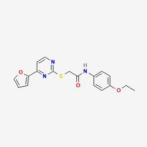 molecular formula C18H17N3O3S B4798491 N~1~-(4-ETHOXYPHENYL)-2-{[4-(2-FURYL)-2-PYRIMIDINYL]SULFANYL}ACETAMIDE 