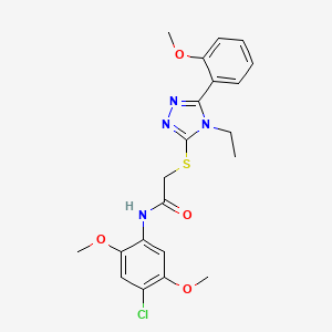 N-(4-chloro-2,5-dimethoxyphenyl)-2-{[4-ethyl-5-(2-methoxyphenyl)-4H-1,2,4-triazol-3-yl]thio}acetamide