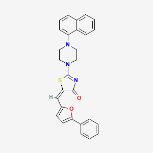 (5E)-2-(4-naphthalen-1-ylpiperazin-1-yl)-5-[(5-phenylfuran-2-yl)methylidene]-1,3-thiazol-4-one