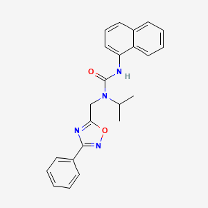 molecular formula C23H22N4O2 B4798525 N-isopropyl-N'-1-naphthyl-N-[(3-phenyl-1,2,4-oxadiazol-5-yl)methyl]urea 