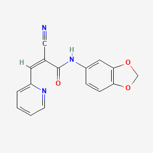 molecular formula C16H11N3O3 B4798540 N-1,3-benzodioxol-5-yl-2-cyano-3-(2-pyridinyl)acrylamide 