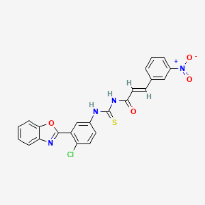 (2E)-N-{[3-(1,3-benzoxazol-2-yl)-4-chlorophenyl]carbamothioyl}-3-(3-nitrophenyl)prop-2-enamide