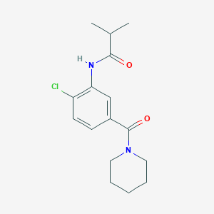 molecular formula C16H21ClN2O2 B4798551 N-[2-chloro-5-(piperidin-1-ylcarbonyl)phenyl]-2-methylpropanamide 