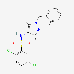 2,5-DICHLORO-N~1~-[1-(2-FLUOROBENZYL)-3,5-DIMETHYL-1H-PYRAZOL-4-YL]-1-BENZENESULFONAMIDE