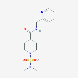 molecular formula C14H22N4O3S B4798593 1-[(dimethylamino)sulfonyl]-N-(2-pyridinylmethyl)-4-piperidinecarboxamide 