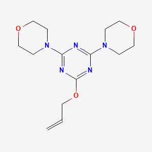 molecular formula C14H21N5O3 B4798603 2,4-BIS(MORPHOLIN-4-YL)-6-(PROP-2-EN-1-YLOXY)-1,3,5-TRIAZINE 