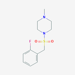 molecular formula C12H17FN2O2S B4798606 1-[(2-FLUOROPHENYL)METHANESULFONYL]-4-METHYLPIPERAZINE 