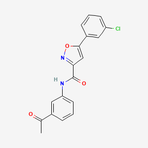 molecular formula C18H13ClN2O3 B4798626 N-(3-acetylphenyl)-5-(3-chlorophenyl)-3-isoxazolecarboxamide 