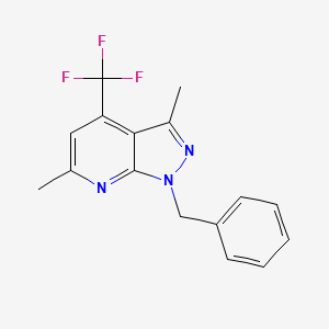 1-benzyl-3,6-dimethyl-4-(trifluoromethyl)-1H-pyrazolo[3,4-b]pyridine