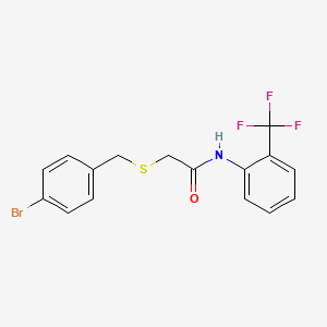 molecular formula C16H13BrF3NOS B4798704 2-[(4-bromobenzyl)thio]-N-[2-(trifluoromethyl)phenyl]acetamide 