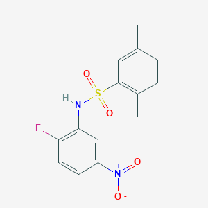 molecular formula C14H13FN2O4S B4798710 N-(2-fluoro-5-nitrophenyl)-2,5-dimethylbenzenesulfonamide 