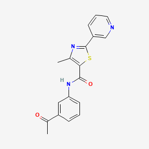 molecular formula C18H15N3O2S B4798713 N-(3-acetylphenyl)-4-methyl-2-(pyridin-3-yl)-1,3-thiazole-5-carboxamide 