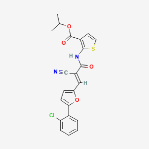 molecular formula C22H17ClN2O4S B4798744 isopropyl 2-({3-[5-(2-chlorophenyl)-2-furyl]-2-cyanoacryloyl}amino)-3-thiophenecarboxylate 