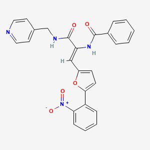 molecular formula C26H20N4O5 B4798759 N-(2-[5-(2-nitrophenyl)-2-furyl]-1-{[(4-pyridinylmethyl)amino]carbonyl}vinyl)benzamide 