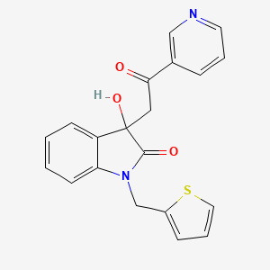 3-hydroxy-3-[2-oxo-2-(3-pyridinyl)ethyl]-1-(2-thienylmethyl)-1,3-dihydro-2H-indol-2-one