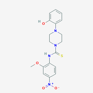 4-(2-hydroxyphenyl)-N-(2-methoxy-4-nitrophenyl)-1-piperazinecarbothioamide