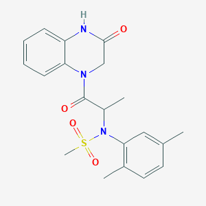 molecular formula C20H23N3O4S B4798855 N-(2,5-dimethylphenyl)-N-[1-methyl-2-oxo-2-(3-oxo-3,4-dihydro-1(2H)-quinoxalinyl)ethyl]methanesulfonamide 