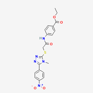 ethyl 4-[({[4-methyl-5-(4-nitrophenyl)-4H-1,2,4-triazol-3-yl]sulfanyl}acetyl)amino]benzoate