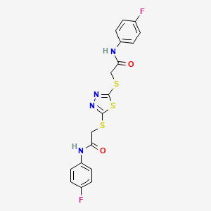 2-[[5-[2-(4-fluoroanilino)-2-oxoethyl]sulfanyl-1,3,4-thiadiazol-2-yl]sulfanyl]-N-(4-fluorophenyl)acetamide