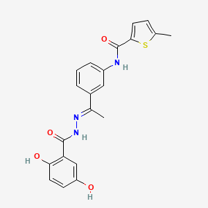 N-{3-[N-(2,5-dihydroxybenzoyl)ethanehydrazonoyl]phenyl}-5-methyl-2-thiophenecarboxamide