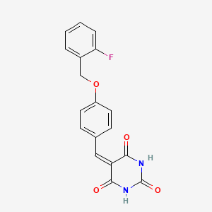 5-{4-[(2-fluorobenzyl)oxy]benzylidene}pyrimidine-2,4,6(1H,3H,5H)-trione