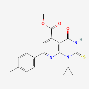 Methyl 1-cyclopropyl-7-(4-methylphenyl)-4-oxo-2-sulfanyl-1,4-dihydropyrido[2,3-d]pyrimidine-5-carboxylate