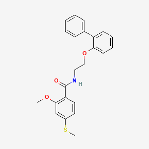 molecular formula C23H23NO3S B4798984 N-(2-{[1,1'-BIPHENYL]-2-YLOXY}ETHYL)-2-METHOXY-4-(METHYLSULFANYL)BENZAMIDE 