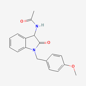 molecular formula C18H18N2O3 B4798995 N-{1-[(4-methoxyphenyl)methyl]-2-oxoindolin-3-yl}acetamide 