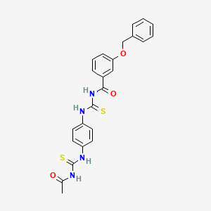 molecular formula C24H22N4O3S2 B4799018 N-{[(4-{[(acetylamino)carbonothioyl]amino}phenyl)amino]carbonothioyl}-3-(benzyloxy)benzamide 