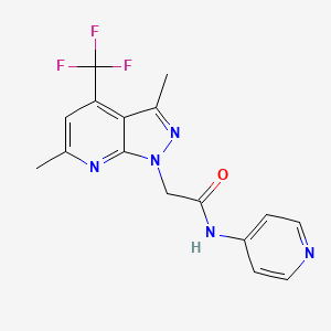 2-[3,6-Dimethyl-4-(trifluoromethyl)-1H-pyrazolo[3,4-B]pyridin-1-YL]-N~1~-(4-pyridyl)acetamide