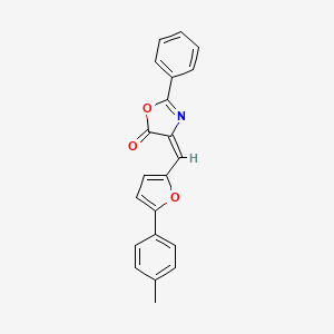 molecular formula C21H15NO3 B4799082 4-{[5-(4-methylphenyl)-2-furyl]methylene}-2-phenyl-1,3-oxazol-5(4H)-one 