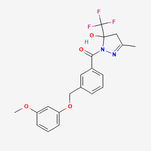 [5-hydroxy-3-methyl-5-(trifluoromethyl)-4,5-dihydro-1H-pyrazol-1-yl]{3-[(3-methoxyphenoxy)methyl]phenyl}methanone