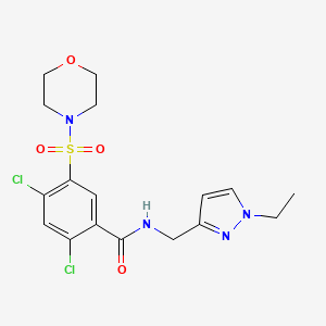 2,4-DICHLORO-N-[(1-ETHYL-1H-PYRAZOL-3-YL)METHYL]-5-(MORPHOLINOSULFONYL)BENZAMIDE