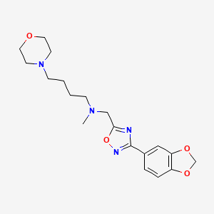 molecular formula C19H26N4O4 B4799120 N-{[3-(1,3-benzodioxol-5-yl)-1,2,4-oxadiazol-5-yl]methyl}-N-methyl-4-(4-morpholinyl)-1-butanamine 