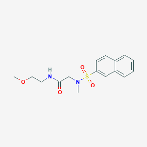 molecular formula C16H20N2O4S B4799146 N~1~-(2-methoxyethyl)-N~2~-methyl-N~2~-(2-naphthylsulfonyl)glycinamide 