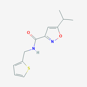 molecular formula C12H14N2O2S B4799157 5-propan-2-yl-N-(thiophen-2-ylmethyl)-1,2-oxazole-3-carboxamide 