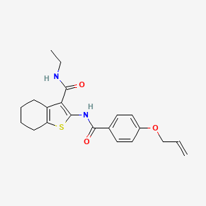 molecular formula C21H24N2O3S B4799172 2-{[4-(allyloxy)benzoyl]amino}-N-ethyl-4,5,6,7-tetrahydro-1-benzothiophene-3-carboxamide 