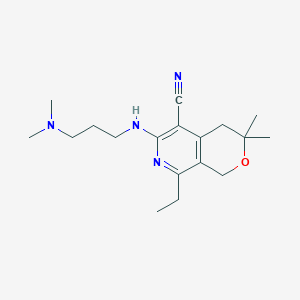 6-{[3-(dimethylamino)propyl]amino}-8-ethyl-3,3-dimethyl-3,4-dihydro-1H-pyrano[3,4-c]pyridine-5-carbonitrile